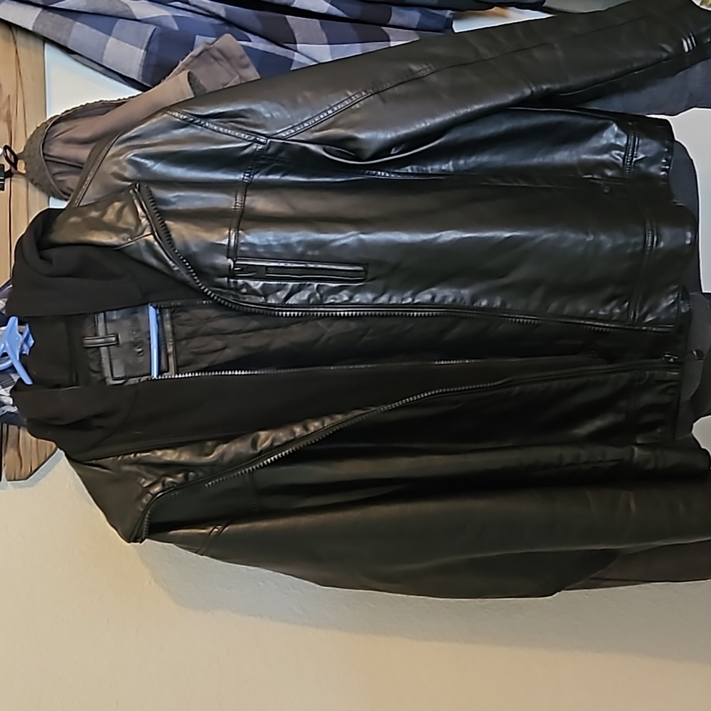 Black leather jacket